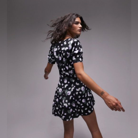 Topshop Floral Mini Dress nwot - Picture 4 of 8